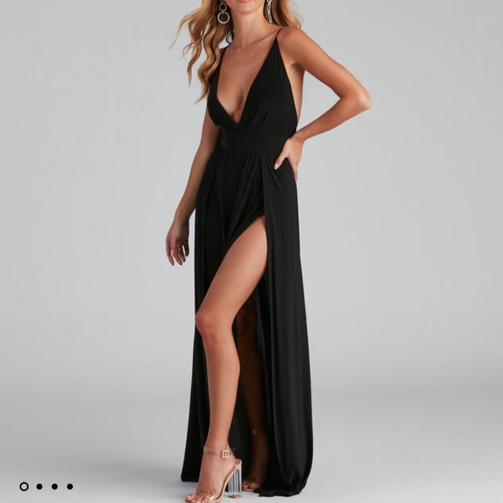 Black Double Slit Prom Dress